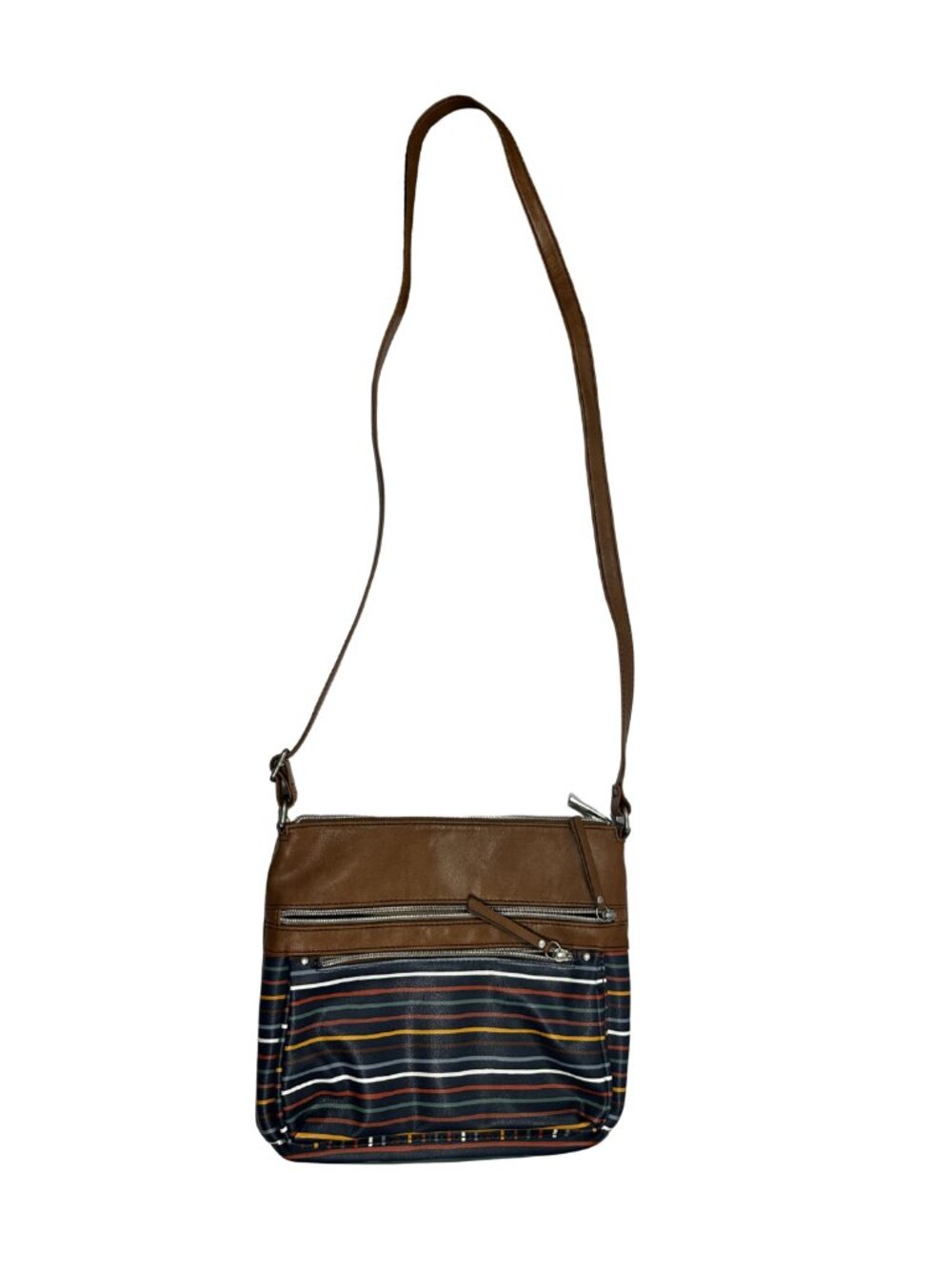 Relic Striped‎ Crossbody Bag Purse Faux Leather Adjustable Strap Multicolor